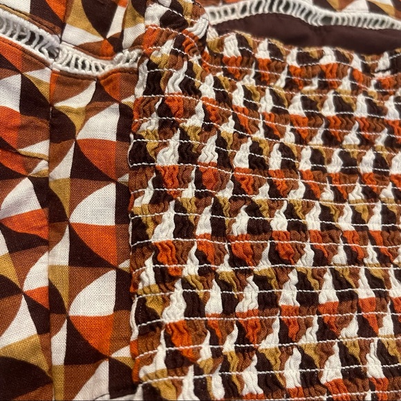 Forever21 Brown Aztec Sleeveless Thin Strap Cropped Tank Top Size Small - Picture 3 of 10